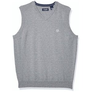 NWT : CHAPS : Men’s size 3X :  light heather gray ribbed v-neck sweater vest top